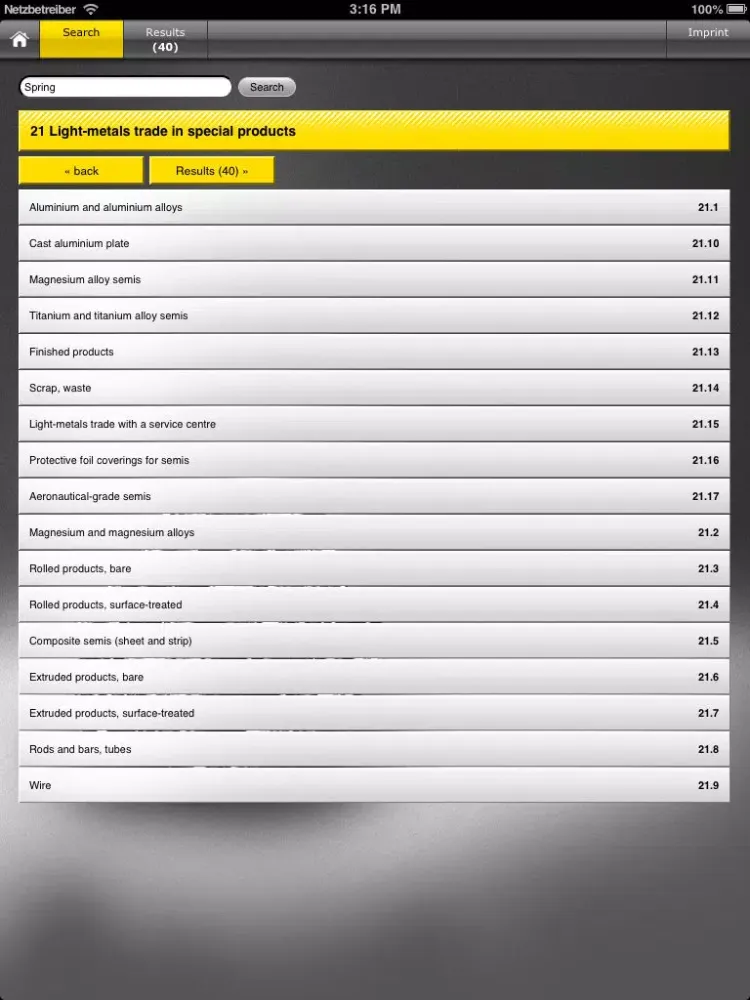 Tangkapan skrin Aluminium Directory iPad 